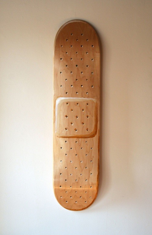 Shape de skate - Band-Aid pintado a mão