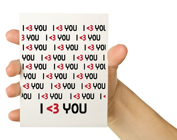 Cartão para namorados nerds - I <3 you