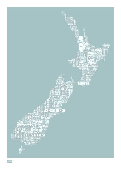 Mapa Tipográfico da Nova Zelândia