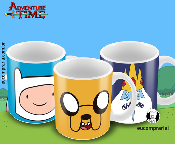 Conjunto de Canecas Adventure Time - Jake, Finn e Rei Gelado